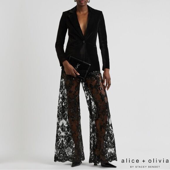 Alice + Olivia **NWT** Macey Velvet Black Blazer - Picture 7 of 15